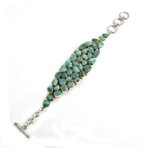 Stylish Design 925 Silver Larimar Bracelet