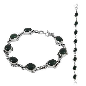 Green Onyx Gemstone Sterling Silver Bracelet Jewelry