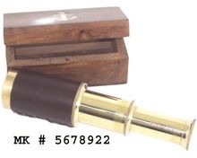 Brass Nautical Telescope With Wooden Box