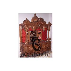 TEAK WOOD TEMPLE WITH CURTAINS