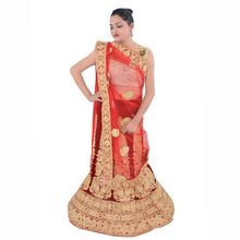 Gold Work Bridal Heavy With Blouse Handwork Freesize Lehenga