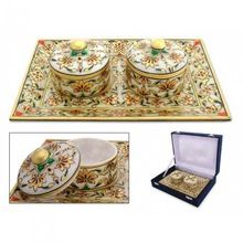 Marble Tray Set Green Gold Fine