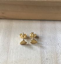 Dainty Heart Gold Stud Earrings