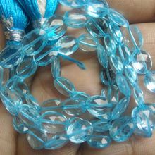 Blue Topaz oval Faceted 7-8 mm gemstone blue beads