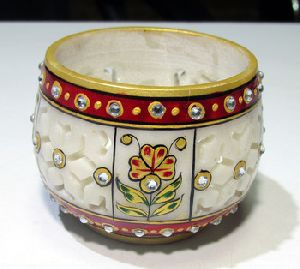 Marble Candle Stand With Jewellery Painting
