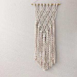 Handwoven long width macrame wall hanging