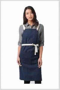 Denim Apron With Leather Strap