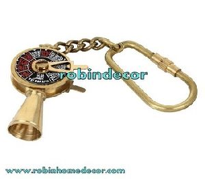 vintage brass key chain