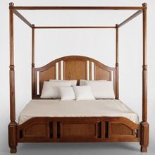 Carved Headboard Canopy Bed
