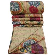 Floral Kantha Quilts Blanket Bedspared