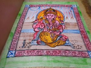 HAND PAINTED INDIAN GODS PRINTS TAPESTRY FROM INDIA