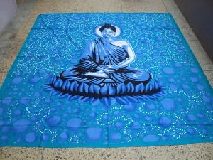 PRINTED BUDDHA PAINTED TAPESTRY