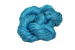 2 ply Mulberry Silk Yarn in hanks, 50 Grams, 75 Yards (Sky Blue)