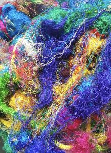 Knitsilk Coloured Recycled Sari Silk Yarn Fiber
