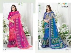 mukti Blended Cotton, Art Silk designer printed sarees