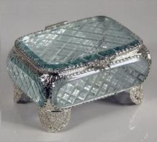 Glass and Metal Jewelry Box