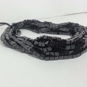 Black Spinel Plain Box Cube Beads