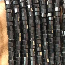 Black Spinel Tyre Faceted Beads