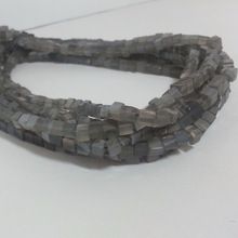 Gray Moonstone Plain Cube Box Beads