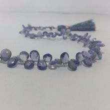 Iolite Faceted Pear Shape Briolette Beads
