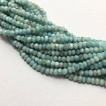 Larimar Faceted Rondelle Beads