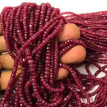 Longido Ruby Faceted Rondelle Beads Strand
