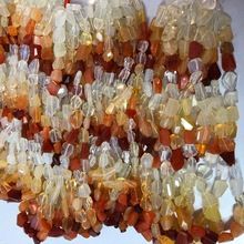 Mexican Fire Opal Faceted Nugget Beads Strand