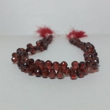 Mozambique Red Garnet Faceted Teardrop Beads