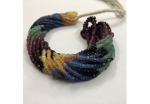 Natural Multi Precious Faceted Rondelle Beads