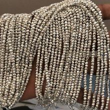 Silver Pyrite Faceted Rondelle Beads Strand