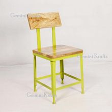Iron Wooden Seat Chair