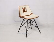 Leather Seat Canvas Chair