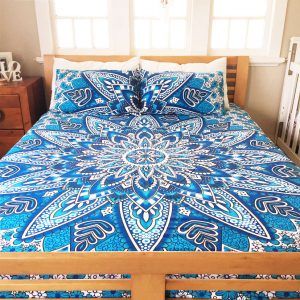 100% cotton Indian Handmade bed sheet, double size bed cover mandala