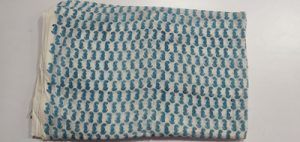 2.5 meter Flower blue Hand block Printed Cloth Cotton Fabric