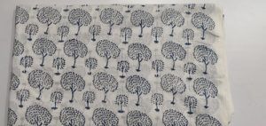 2.5 meter Flower Print Hand block Printed Cloth Cotton Vegetable Natural Color Print Fabric