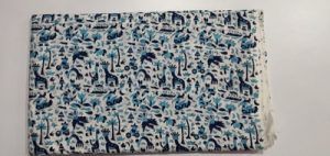 2.5 meter Flower Print Hand block Printed Cloth Cotton blue birds and animels Fabric