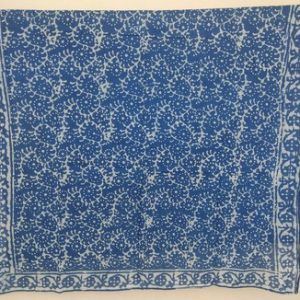 Hand Block Print Sarong, Cotton blue colour beautiful flower Dupatta Stole