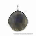 black rutile quartz pendant beautiful silver jewelry