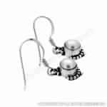 Pearl earrings silver gemstone jewelry