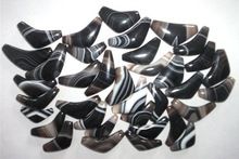 Black Banded Agate Bow Beads