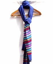 Multi Color Stripes Indian Kashmir Soft Lambswool Shawl Stole Scarf