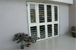 Four Shutter French Door With Window