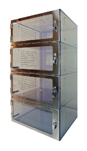 Four Door Desiccator Cabinet Clear Acrylic 24x24x48