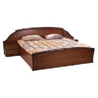 wooden double bed