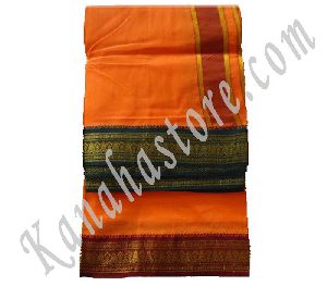 Colored Cotton Embroidered Borders Dhoti
