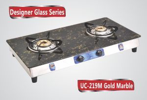 Two burner coloured toughened glass cooktops
