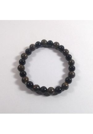 Black + Bronzite Beads Bracelet