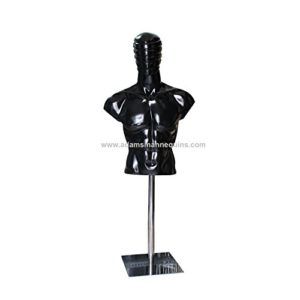 Adams Mannequins Torso Male Black with Chrome Stand Matt Finish MT08