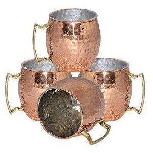 Nickel Finish Moscow Mule Hammered Copper Mug