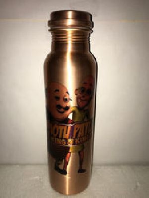 Motu Patlu Print Copper Bottle